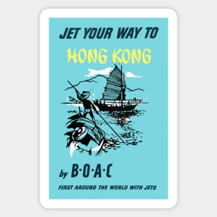 Hong Kong Vintage Travel Poster Sticker